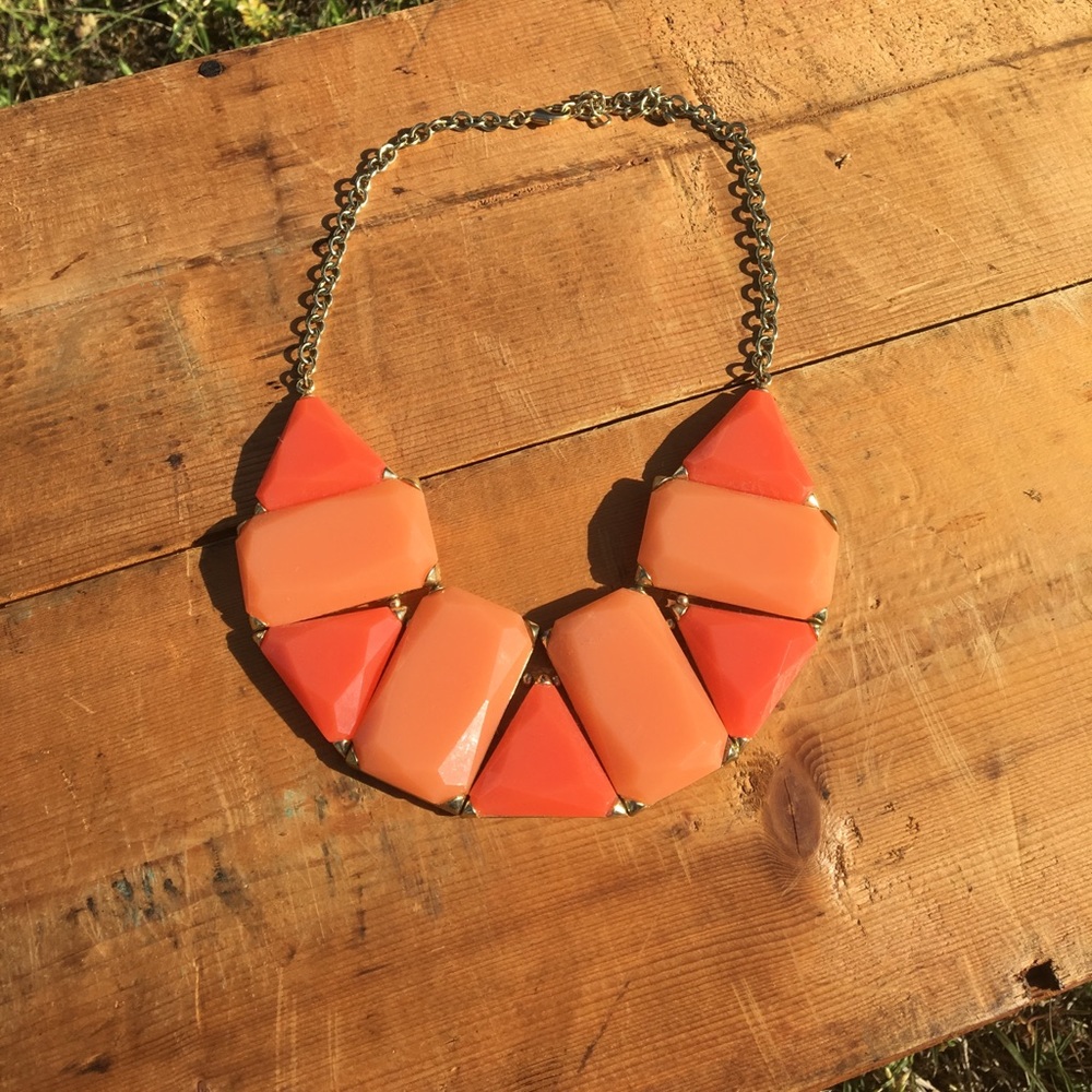 Coral sunburst necklace